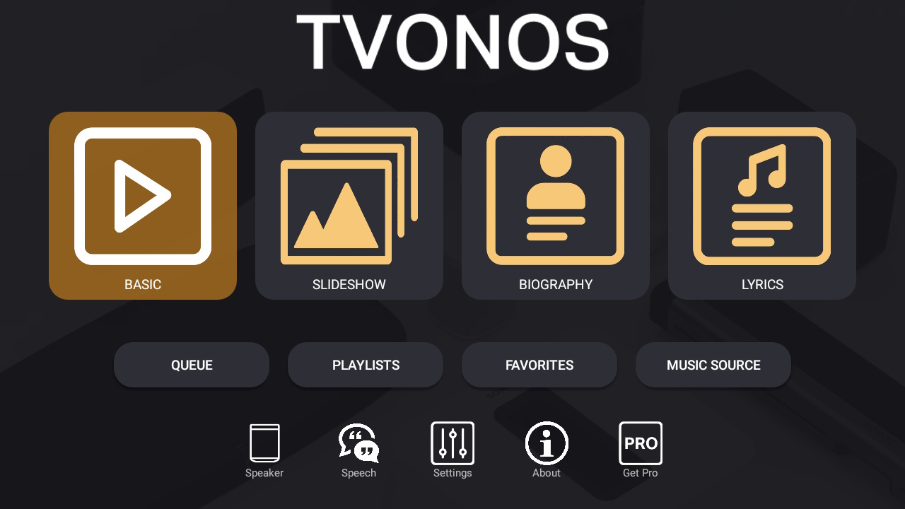 TVONOS Main Screen